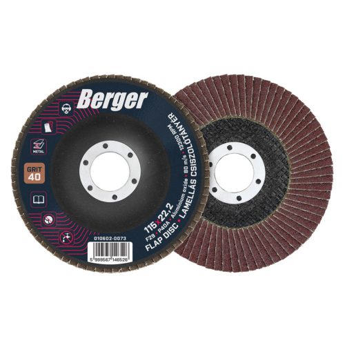 Berger lamellás csiszolótányér F29 kúpos 115 P40A (010602-0074)