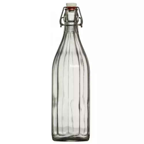 Csatos üveg 1L szögletes csat