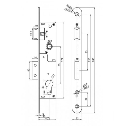 Anbo 1231 antracit portálzár garnitúra (1530179-A)