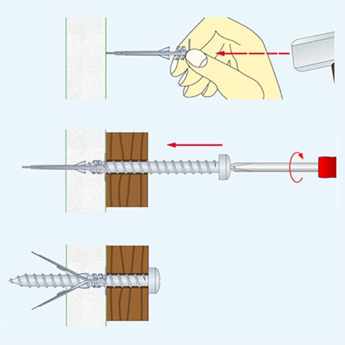 Gipszkarton tipli 43x10mm fém szárnyas (3045138)