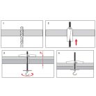Rugós billenőhorog gipszkartonhoz M4 x 75 kampóval (3045149)