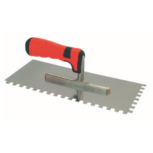 Bautool rozsdamentes fogazott glettelő 10X10mm soft nyéllel (3213281)