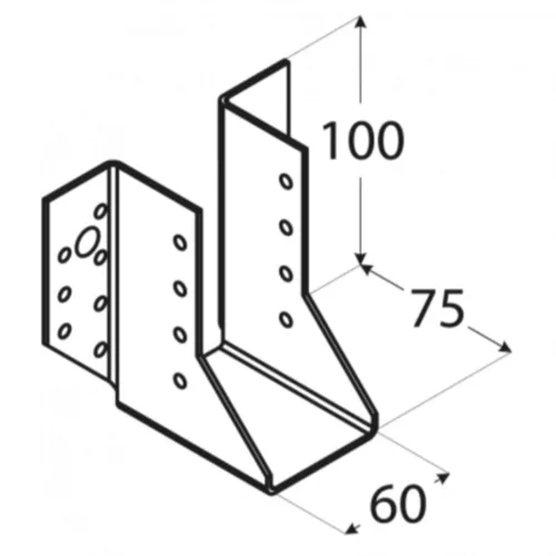 Gerendatartó külső 60x100x75/2mm horganyzott (3217450)