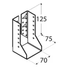 Gerendatartó belső 70x125x75/2mm horganyzott (3217635)