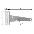 Csuklópánt "T" 100 x 30 x 65 / 1,8 mm horganyzott (3254000)