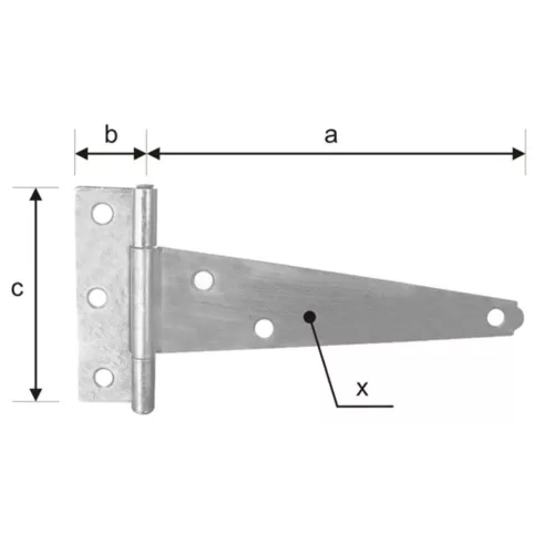 Csuklópánt "T" 100 x 30 x 65 / 1,8 mm horganyzott (3254000)