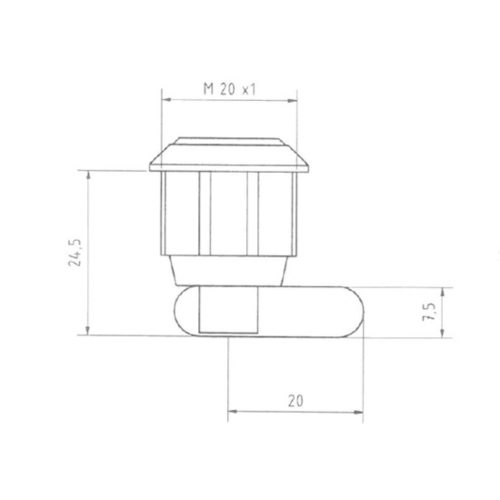 Bútorzár C-37 hengeres +2 kulcs (3284813)