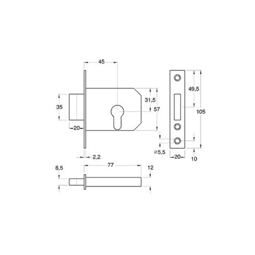 Elzett 777 cilinderes felsőzár (3286531)