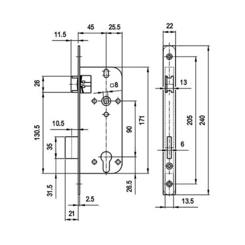 Elzett 4320 cilinderes ajtózár (3286605)