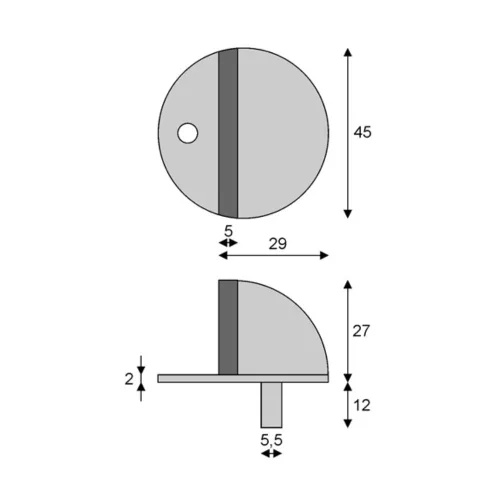 Ajtóütköző félgömb inox (3352925)
