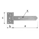 Kapupánt csuklós sima 200 x 48 x 90 / 3 mm INOX (3450997)