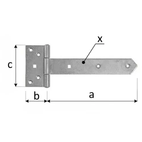 Kapupánt csuklós sima 200 x 48 x 90 / 3 mm INOX (3450997)