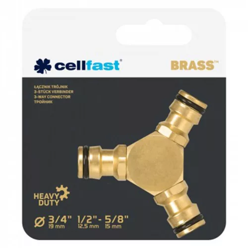 Cellfast Brass Line réz kuplung összekötő háromutas (52-845)