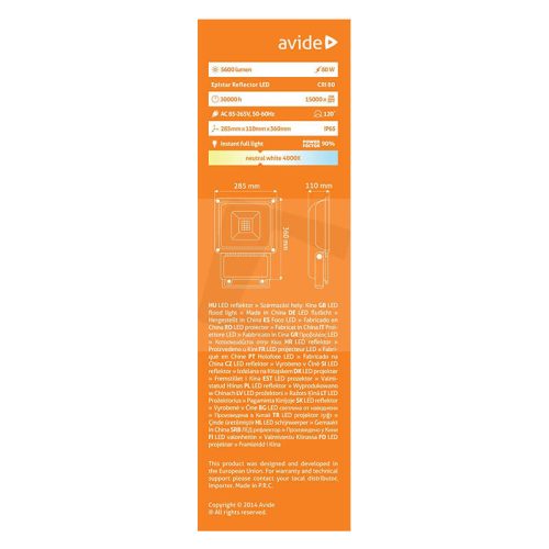 Avide LED reflektor 80W 5600 lumen (ABFLNW-80W)