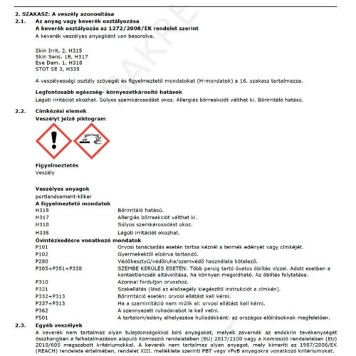 Sakret FK-N csemperagasztó 5kg (41010005)