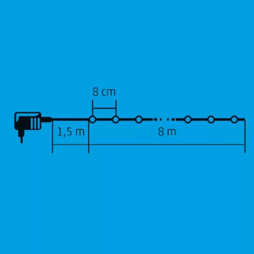 Home LED-es fényfüzér színes 8m (KII 100/M)
