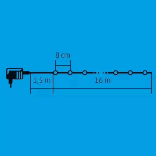 Home LED-es fényfüzér színes 16m (KII 200/M)