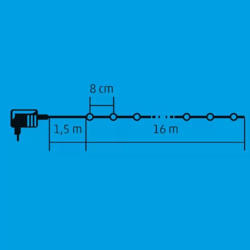 Home LED-es fényfüzér melegfehér 16m (KII 200/WW)