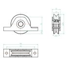 Tolókapu görgő süllyesztett "Y" profilú 80mm