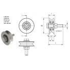 Tolókapu görgő tengelyes "Y" 80mm