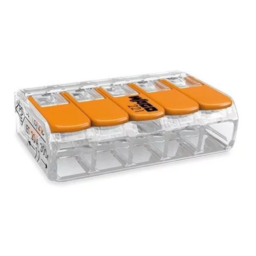 Wago vezeték összekötő sodrott 5-ös átlátszó 0,2- 4mm2, 32A (221-415)