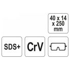 Yato széles vésőszár 40x250mm SDS-Plus (YT-4723)