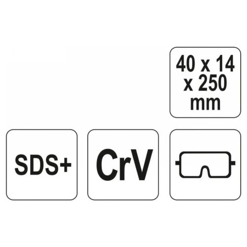 Yato széles vésőszár 40x250mm SDS-Plus (YT-4723)