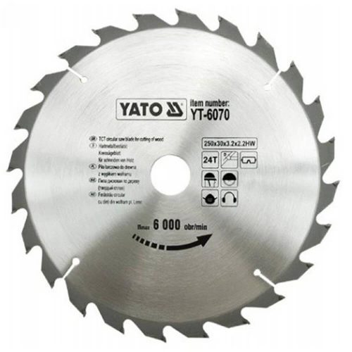 Yato YT-6070 fűrésztárcsa fához 250/30/24