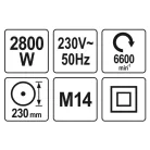 Yato YT-82110 sarokcsiszoló 230 mm 2800 W