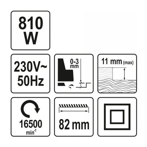 Yato YT-82141 elektromos gyalu 82 mm 810W