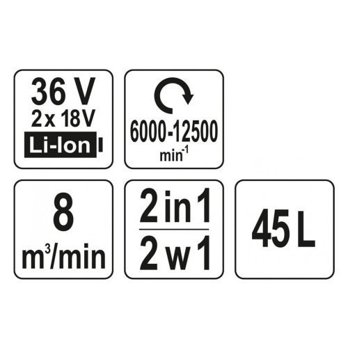 Yato YT-85175 akkus lombfúvó-lombszívó